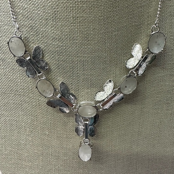 0116 Rainbow Moonstone Ethnic Handmade Necklace Silver Gemstone Jewelry - Picture 8 of 11